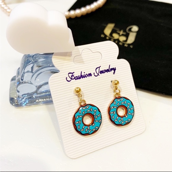 T&J Designs Jewelry - Dainty Blue Donuts Earrings